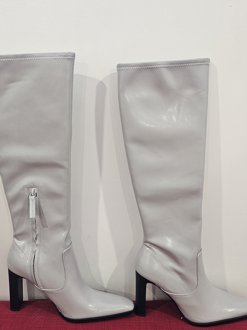 H&M Light Gray Over-the-Knee Leather Boots